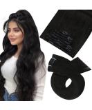 Moresoo Clip in Hair Extensions Real Human Hair Black Hair Extensions Clip in Real Hair Natural Black Clip in Human Hair Extensions 22 Inch 7Pieces/120g #1B 55 cm #1B - Buy Online on SooperMarket.com