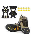 EONPOW Ice Grips, Ice & Snow Grips Cleat Over Shoe/Boot Traction Cleat Rubber Spikes Anti Slip 10 Steel Studs Crampons Slip-on Stretch Footwear M(WOMEN:7-10/MEN:5-8) 1 Pair - Buy Online on SooperMarket.com