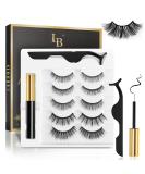 Magnetic Eyelashes Larbois 5 Paires Mangetic Lashes Natural Look with Magnetic Eyeliner Self Adhesive&Reusable Fake Eyelashes With Applicator and Tweezers Kit Waterproof Long-Lasting No Glue Needed A-Black-5paire - Buy Online on SooperMarket.com