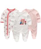 MAMIMAKA Baby Clothes Newborn Baby Grow Onesies Cotton Footed Pajamas for Boys and Girls 0-18 Months 0-3 Months Long Sleeve COLOR2 - Buy Online on SooperMarket.com