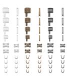 Metal Zipper Insertion Pin 4 Sizes Zipper Repair Kit Zipper Latch Slider Retainer for Jackets Coats 3 Colors DIY Sewing Replacement  Size of 3/5/8/10 (60 Pieces) - Buy Online on SooperMarket.com