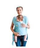 Baby Sling Wrap Premium Carrier Newborn to Toddler | Safety Tested | Nursing Cover | Soft Stretchy Carrier | One Size Fits All | Neutral Colours (Neutral Blue) - Buy Online on SooperMarket.com