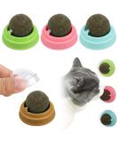 Dacitiery 4PCS Catnip Balls Toy for Cats Rotatable Edible Balls Interactive Cat Toy Self-Adhesive Catnip Teeth Cleaning Licking Balls for Kitten - Buy Online on SooperMarket.com