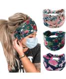 Bohend Boho Button Headband Wide Stretchy Daily Use Knotted Headwear Sport Athletic Yoga Gym Hair Accessories for Women and Girls(3pcs) (J) - Buy Online on SooperMarket.com