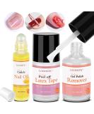 Powerful Gel Polish Remover Kit - Peel Off Latex Tape & Cuticle Oil | No Soaking or Wrapping Needed for Shellac Nails - Buy Online on SooperMarket.com