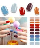 Foyute Semi Cured Gel Nail Strips 20 Pcs Soft Self-Adhesive Gel Nail Polish Wraps Sticker for Salon-Quality Manicure Set Long Lasting Easy to Apply & Remove Nail File & Wooden Stick (Colorful) - Buy Online on SooperMarket.com