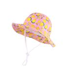 LANGZHEN Baby Girls Adjustable Sun Protection Hat with Chin Strap - Pink-Lemon - 2-4 Years - Buy Online on SooperMarket.com