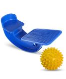 ProHeal Foot Rocker Calf Stretcher with Spiked Ball Massager for Plantar Fasciitis & Achilles Tendonitis - Blue/Yellow - Lower Leg Pain Relief - Buy Online on SooperMarket.com