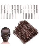 50 U-Shaped Hairpins for Women & Girls - 6cm Bobby Pins in Storage Box - Perfect for Hairdressing Salons & Everyday Use (Brown) - Buy Online on SooperMarket.com