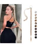 REECHO DIY Braid Ponytail Extension 26 Inch - Light Blonde 140g | Synthetic Hair Wrap Around Ponytail for Women - Buy Online on SooperMarket.com