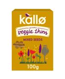 Kallo Mixed Seeds Veggie Thins Crackers | Healthy Snacks High Fibre Gluten Free Plant Protein & Baked |100g Single Pack - Buy Online on SooperMarket.com