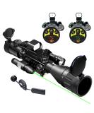 UUQ 4-16x50 AO Rifle Scope with Red/Green Reticle & Green Laser + Reflex Red Dot Sight - 5 Brightness Modes - Buy Online on SooperMarket.com