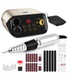 JUEMEL Professional Nail Drill Machine 35000rpm with Foot Pedal, Forward/Reverse Rotation, 125pcs Nail Drill Bits - Electric File for Gel Nails, Acrylic Manicure Pedicure Tool Kit, High-Speed Polishing & Shaping - Wall Plug Included - Buy Online on SooperMarket.com