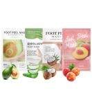 4 Pair Foot Mask Peeling Socks - Baby Smooth Feet Corny Skin Remover Rough Heel Repair - Unisex Mixed Pack - Buy Online on SooperMarket.com