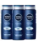NIVEA MEN Cool Body Wash with Icy Menthol, 3 Pack of 16.9 Fl Oz Bottles Cool 16.9 Fl Oz (Pack of 3) - Buy Online on SooperMarket.com