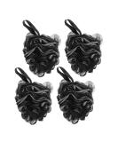 Buy NOLITOY 4pcs Black Bath Balls - Durable Mesh Loofah Scrubber Sponges for Men | Portable Body Wash Solution - Buy Online on SooperMarket.com