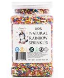 Natural Rainbow Sprinkles - Dairy, Nut, Gluten, Soy Free | Vegan & Kosher | 1.5 lbs Cupcake & Cake Topper | Resealable Container - Buy Online on SooperMarket.com