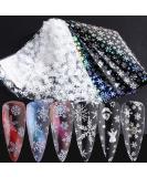 Snowflake Nail Foil Transfer Stickers - Christmas Nail Art Supplies for Festive Manicure - 10 Sheets - Buy Online on SooperMarket.com