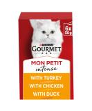 Gourmet Mon Petit Intense Duck Chicken and Turkey Adult Wet Cat Food 6x50g Pack of 8 - Buy Online on SooperMarket.com
