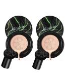2PCS Mushroom Head Air Cushion CC Cream Natural Moisturizing Full Coverage Foundation Brightening Pigment BB Cream Matte Foundation Set Gift For Women (Natural) - Buy Online on SooperMarket.com