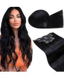 Buy Laavoo Real Hair Clip-In Extensions - 120g Remy Human Hair Black 7pcs 40cm - Perfect for Volume & Length - Buy Online on SooperMarket.com