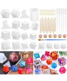 Shynek Resin Dice Molds Set - 19 Polyhedral Styles with Silicone Mold, Tools, and Paints for Epoxy Resin Dice Making - Buy Online on SooperMarket.com