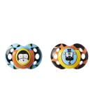 Tommee Tippee Fun Style Pacifiers Symmetrical Design BPA-Free Silicone Binkies 18-36m 2 Count Colors and Designs Vary - Buy Online on SooperMarket.com