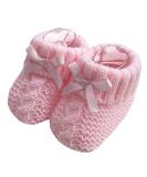 Baby Boys Girls 1 Pair Knitted Booties Soft Newborn Knitted Booties With Bow 116-354 0-3 Months Pink - Buy Online on SooperMarket.com