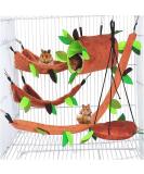 5PCS Hamster Hammock Rat Hanging Bed House Guinea Pig Nest Cage Toy Accessories Forest Pattern Cage Toys Accessories Leaf Hanging Tunnel and Swing for Small Animal Glider Squirrel Playing Sleeping - Buy Online on SooperMarket.com