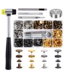 Qfun 120 Set Snap Fasteners Kit for Leather 12mm Metal Button Snaps Press Studs with 4 Setter Tools  1 Hammer  4 Color Leather Snaps for Clothes  Jackets  Jeans Wears  Bracelets  Bags - Buy Online on SooperMarket.com