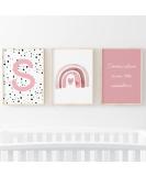 Pompom Prints Set of 3 - Rainbow Nursery Decor - Scandi Boho Style - Playroom Art - 8x10 Inch S - Buy Online on SooperMarket.com