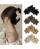 Flower hair clip 4pcs matte hair clips for women cute hair clips hawaiian hair flower clip big hair clipping strong hold hair claws hair accessories - Buy Online on SooperMarket.com