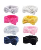 Ondder 8 Pack Spa Headbands for Women - Facial Bowknot Headbands for Skincare, Makeup, and Shower - Fluffy Hair Bands for Girls - Buy Online on SooperMarket.com