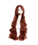 MapofBeauty 32 Fashion Long Curly Ginger Orange Anime Wig with Side Bangs - Perfect Cosplay Accessory - Buy Online on SooperMarket.com