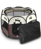 Pet Portable Foldable Playpen  Exercise 8-Panel Kennel Mesh Shade Cover Indoor/Outdoor - Buy Online on SooperMarket.com