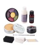 Mysense Liquid Latex Scar Wax SFX Makeup Kit for Fake Scars Wounds Burns With 6 Color Bruise Wheel Face Body Paint Stage Blood Coagulated Blood Gel and Spatula Sponges Q-tips Set C - Buy Online on SooperMarket.com
