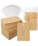 150 Earring Cards with Self-Seal Bags and Kraft Paper Tags - Brown - Buy Online on SooperMarket.com