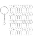 100 Pack 1 Inch Split Round Keychain Rings with Chain - Bulk Key Rings for Jewelry Making and Crafts - Buy Online on SooperMarket.com