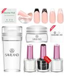 Saviland French Nails Stamp Kit - 10 Partly French Nail Stamps Gel Polishes Latex Band & Replaceable Head - Ideal for Stunning Nail Art - Buy Online on SooperMarket.com