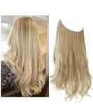 Sarla hair extension without clip-in transparent headband invisible wire one-piece curly corrugated hair part naturally long hair part 45.7 cm dirty blond 18 inch (pack of 1) dirty blonde - Buy Online on SooperMarket.com