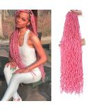 Leeven 30 Inch Pink Soft Locs Crochet Hair - BoHo Goddess Butterfly Locs - 15 Strands Pre Looped Distressed Faux Locs - Curly Synthetic Braids for Women - Pack of 1 - Buy Online on SooperMarket.com