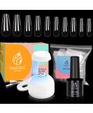 Beetles Nail Tips and Glue Gel Nail Kit, 2 In 1 Nail Gel and Base Gel with 500Pcs Coffin Nails and Innovative UV LED Lamp Easy DIY Halloween Nails Art Fast Nail Extension Set Acrylic Nail Kit - Buy Online on SooperMarket.com