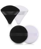 4pcs Makeup Powder Puffs Velvet Triangle Powder Puff Round Soft Powder Sponge Pressed Setting Powder Foundation Puffs for body Face Make up Dry Wet Washable Black&White 2Triangle+2Round (4) 1 count (Pack of 4) - Buy Online on SooperMarket.com