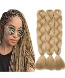 Tess Braids Extensions - 60 cm Jumbo Kanecalon Kunsthaar Hair Braids (Medium Blonde #24) for Box Braids - 100g/Bundle (1 Piece) - Buy Online on SooperMarket.com