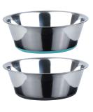 Peggy11 6-Cup Stainless Steel Anti-Slip Dog Bowls - Set of 2 - Buy Online on SooperMarket.com