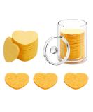 50-Count Compressed Natural Facial Sponges - Reusable Exfoliating and Makeup Removal Sponge Set with Storage Jar - Yellow - Buy Online on SooperMarket.com