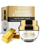 24K Gold & Collagen Night Face Moisturizer - Anti-Aging Lifting & Firming Cream for All Skin Types | Korean Skin Care Reduces Age Spots & Fine Lines Cruelty-Free - Buy Online on SooperMarket.com