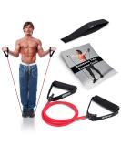 Resistance Band with Handles + Free Door Anchor & Workout Guide | Medium Resistance Tubes for Men and Women - Buy Online on SooperMarket.com