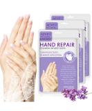 3 Pairs of Moisturizing Peeling Hand Masks with Honey & Milk | Natural Plant Extracts Collagen Brightening & Anti-Aging - Lavender - Buy Online on SooperMarket.com