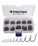 Thkfish fishing hook carbon steel fishing hook set with plastic box fishing accessories set eyeless hooks/eyes hook10 sizes 500 pieces eyes 500 pieces - Buy Online on SooperMarket.com